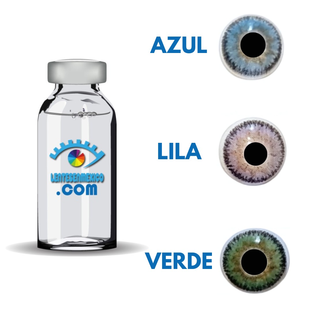 Lente de contacto de colores con pupila negra